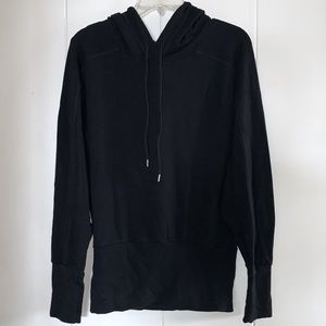 Mono B Talulah Bree Batwing Hooded Pullover Sweatshirt Black Women’s Size M